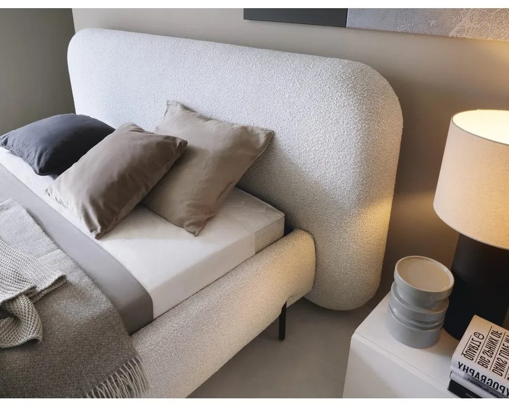 Бежово двойно тапицирано легло с място за съхранение и включена подматрачна рамка 160x200 cm Pointt – ELTAP