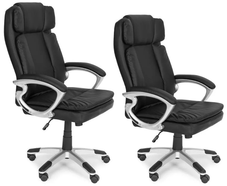 Ергономичен кожен офис стол с двойна подложка