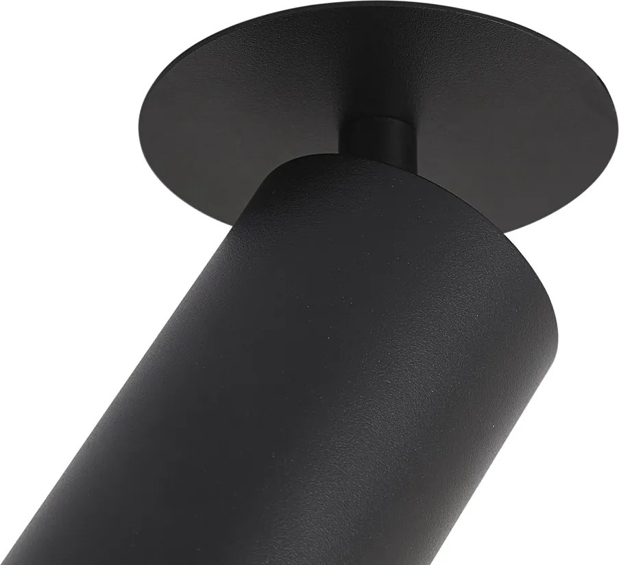Модерен вграден прожектор черен GU10 50mm IP44 - Chels