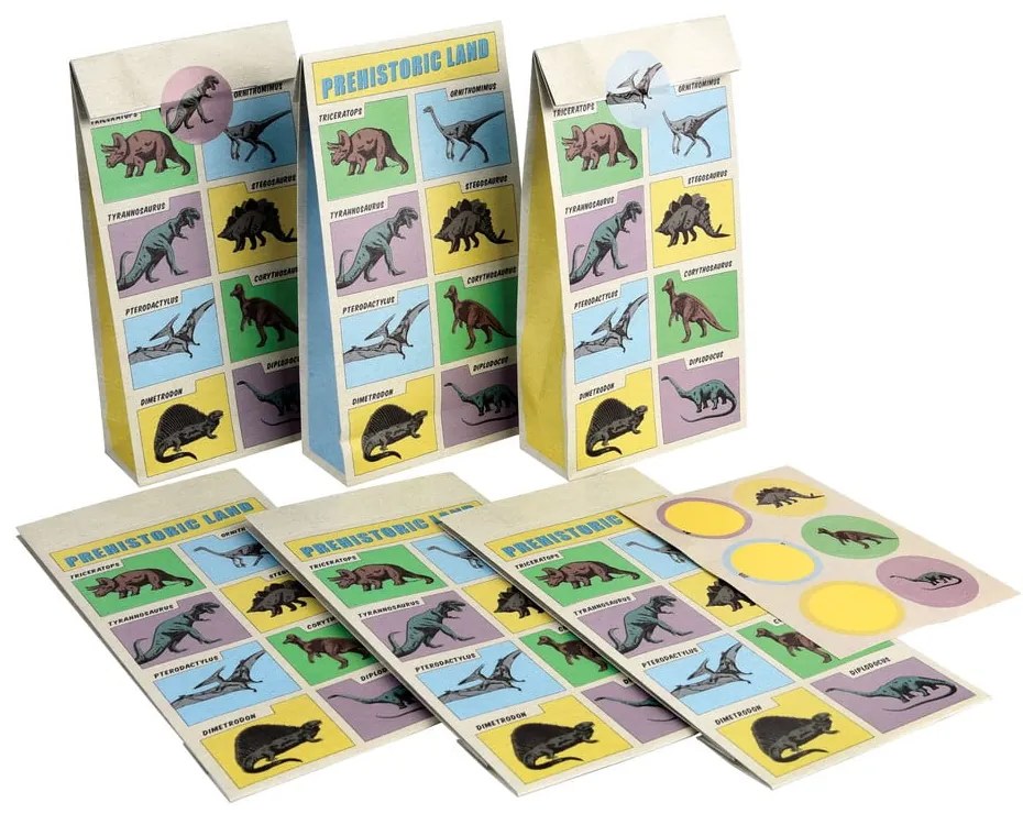 Подаръчни торбички в комплект от 6 бр. 5x12 см Prehistoric Land - Rex London