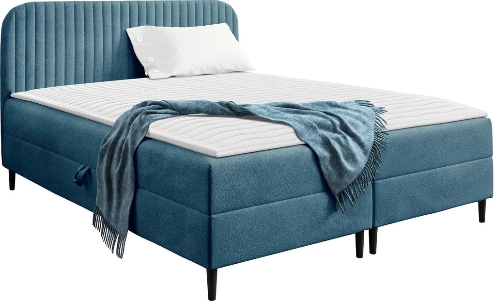 Тапицирано легло Box Best I-Синьо-180 x 200