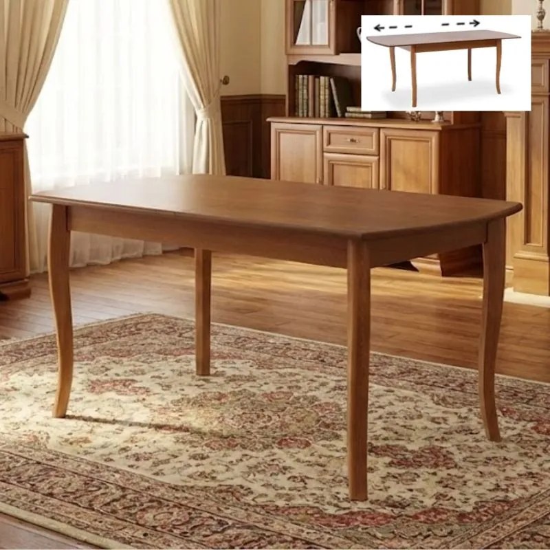 Belfast маса от масивно дърво разширяема в цвят орех 150/200x89x78см.
