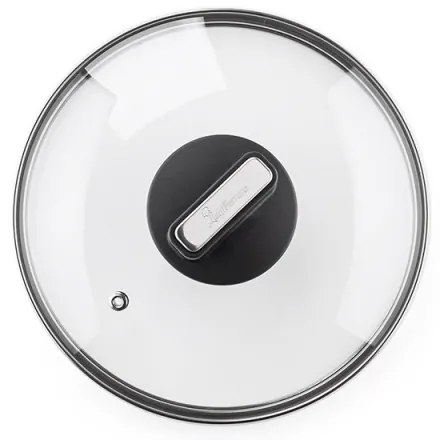 Тенджера Luigi Ferrero Regina FR-2040 20x10 см, 2.5 л, Незалепващо покритие, Стъклен капак с отвор за пара, Индукция, Черен