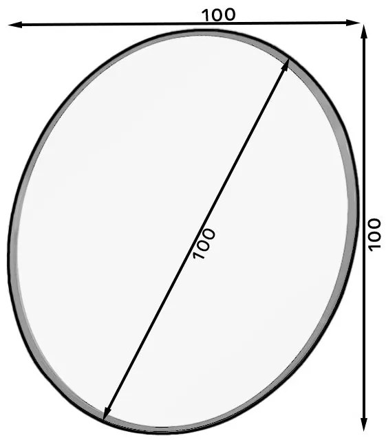 Огледало Grace-Leuko-Диаметър: 100 cm