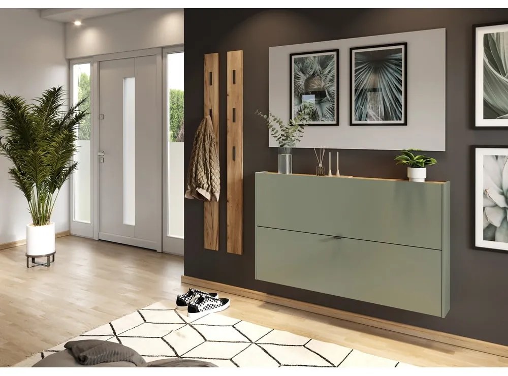 Зелено-сив шкаф за обувки с панти Ameca - Germania