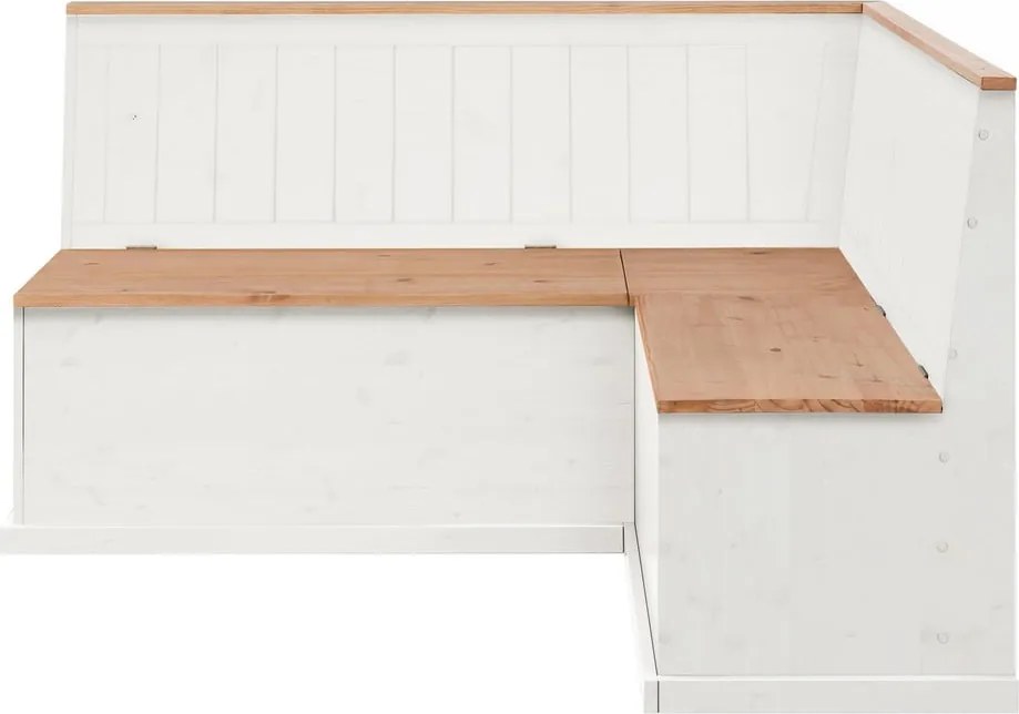 Бяла променлива ъглова пейка от борова дървесина с място за съхранение Silas - Støraa