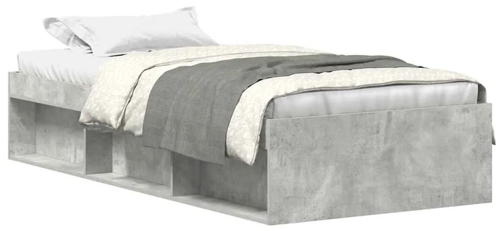 3203827 vidaXL Рамка за легло, бетонно сиво, 90x200 см