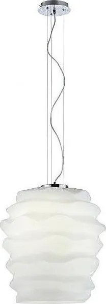 Redo 01-1142 - Пендел на кабел MAGMA 1xE27/42W/230V Ø 38 см, лъскав хром/бял