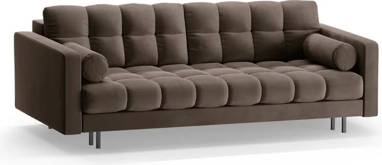 Кафяв кадифен разтегателен диван с място за съхранение 222 cm Bali – Cosmopolitan Design