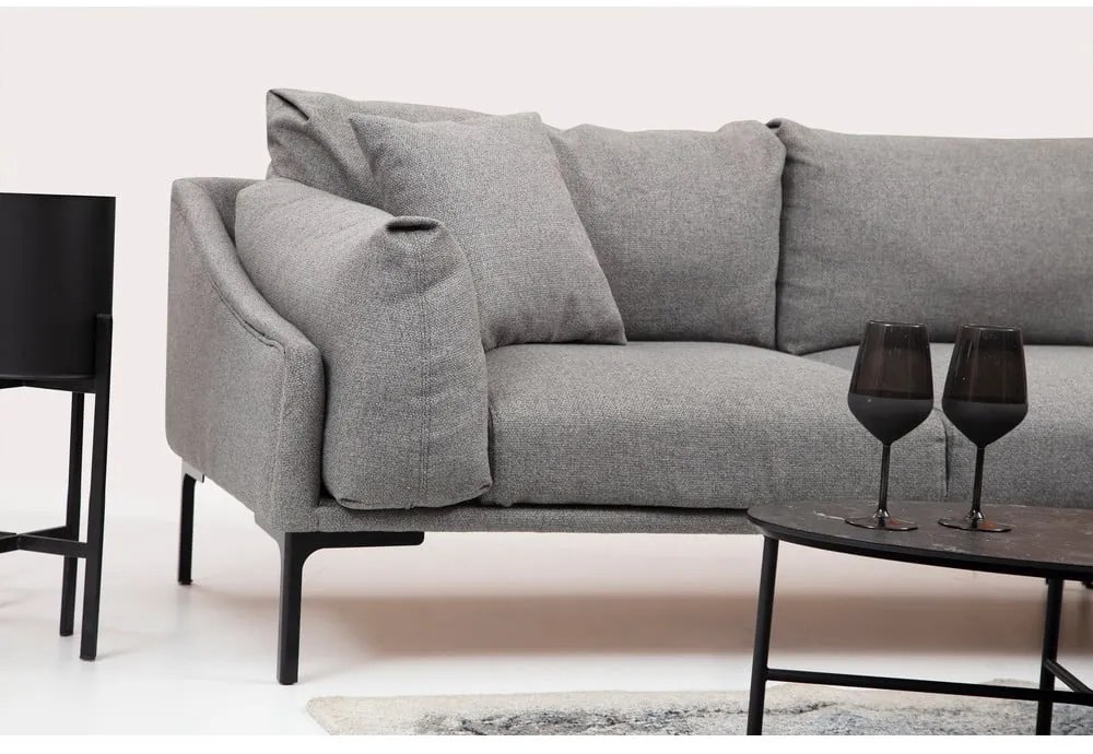 Сив ъглов диван , десен ъгъл Leo - Artie