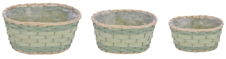 Комплект от 3 светлозелени саксии Natur M - Ego Dekor