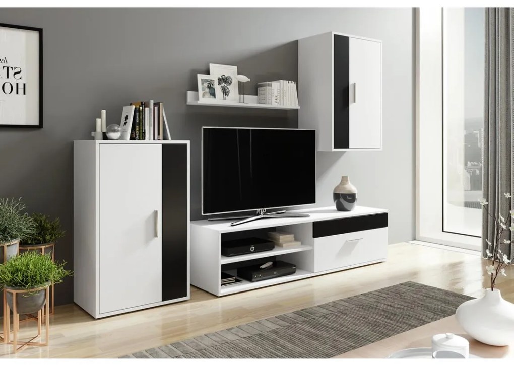 Холна секция BRICK бяло/черно