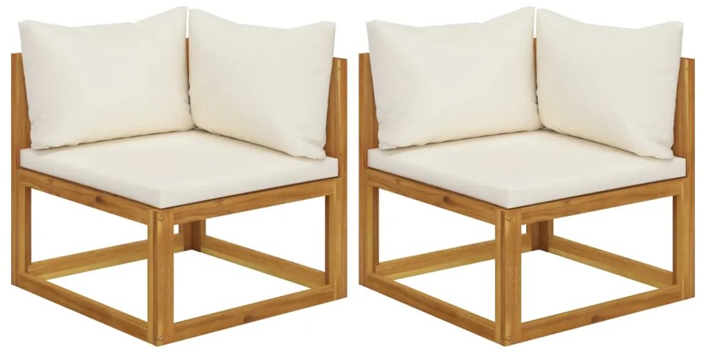 311853 vidaXL Модулни ъглови дивани с възглавници, 2 бр, кремавобели