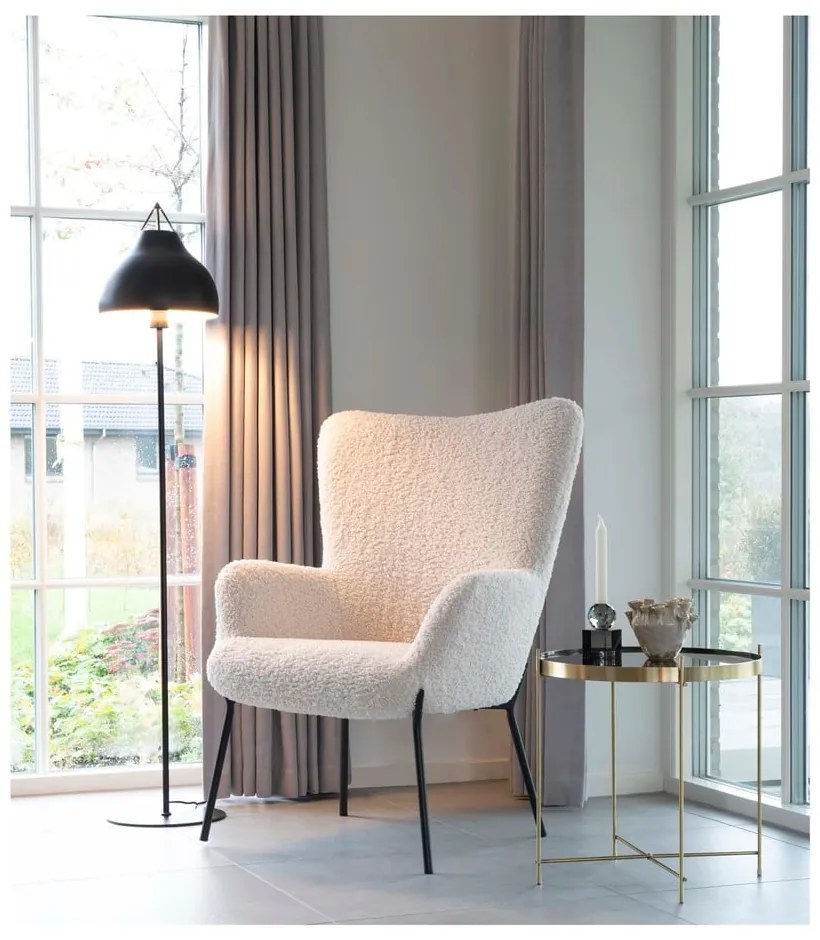 Бял фотьойл от изкуствена кожа Glasgow - House Nordic