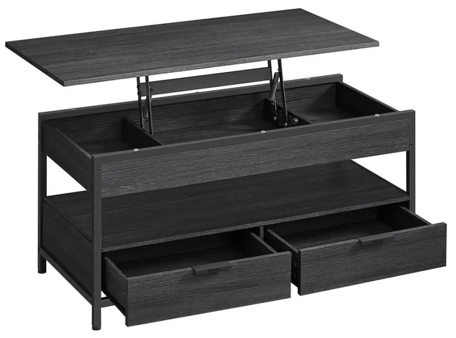 Холна маса NYRO с повдигащ се плот, черна