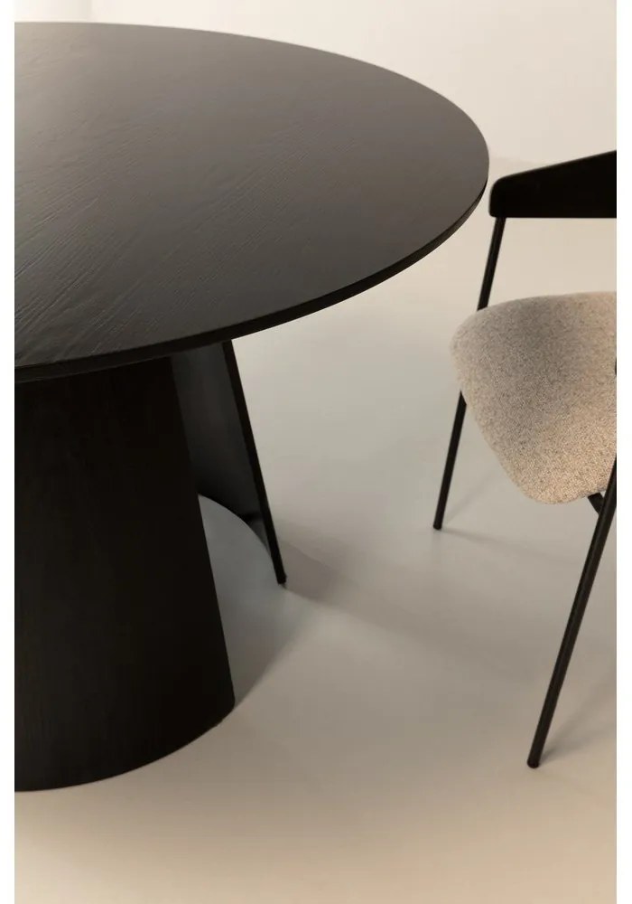 Кръгла трапезна маса с черен плот за маса ø 120 cm Zuri – MOME