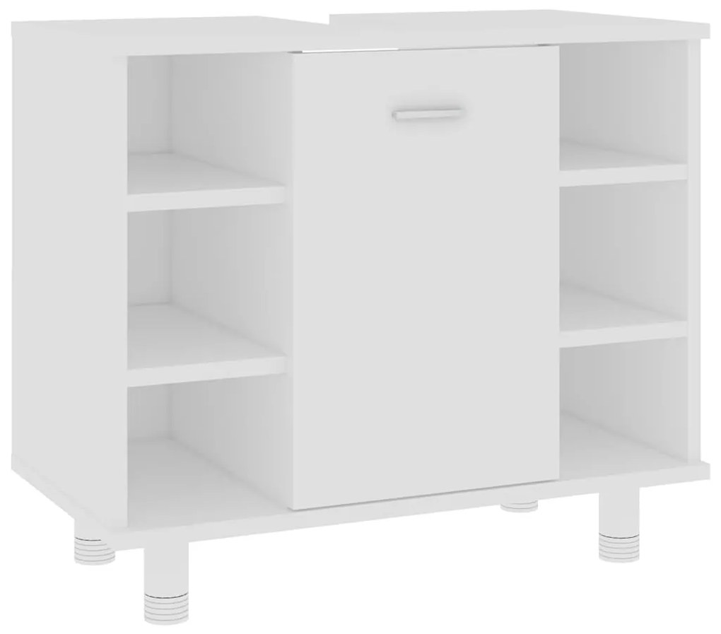 802633 vidaXL Шкаф за баня, бял, 60x32x53,5 см, инженерно дърво