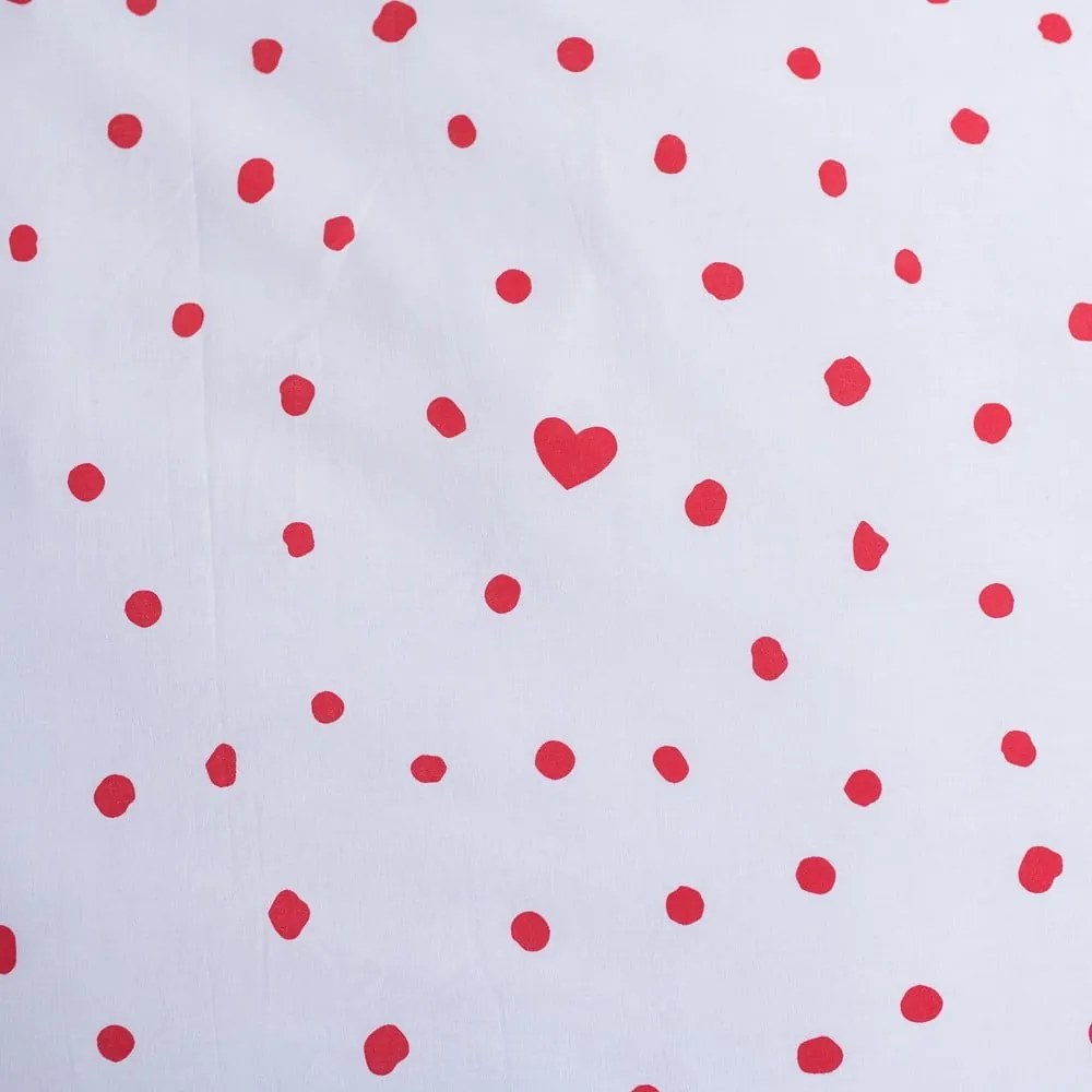 Червено-бяло единично памучно детско спално бельо 140x200 cm Mickey and Minnie "Love" – Jerry Fabrics