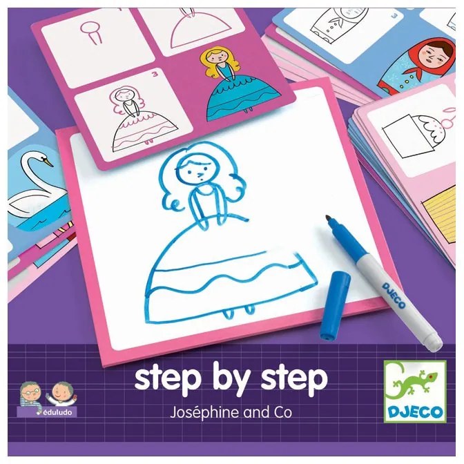 Djeco - Игра образователна нарисувай стъпка по стъпка Момиче DJ08320G