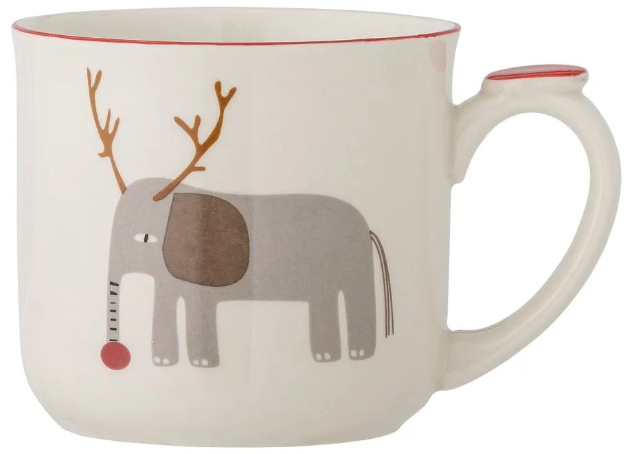 Кремава глинена чаша с коледен мотив с цедка 300 ml Valentin – Bloomingville