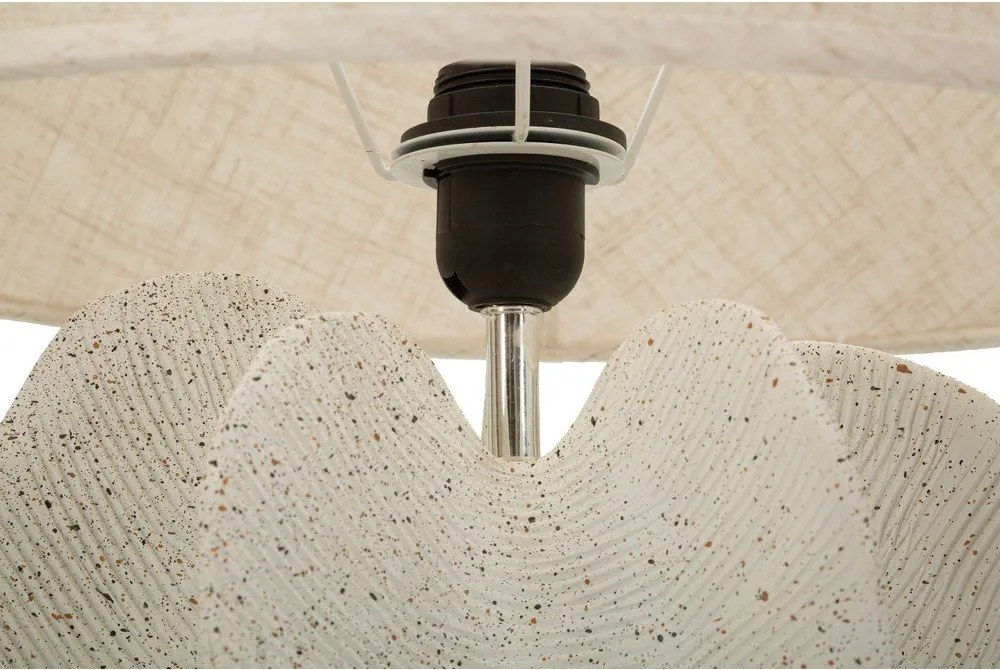 Кремава настолна лампа с текстилен абажур (височина 63 cm) Ester – Mauro Ferretti