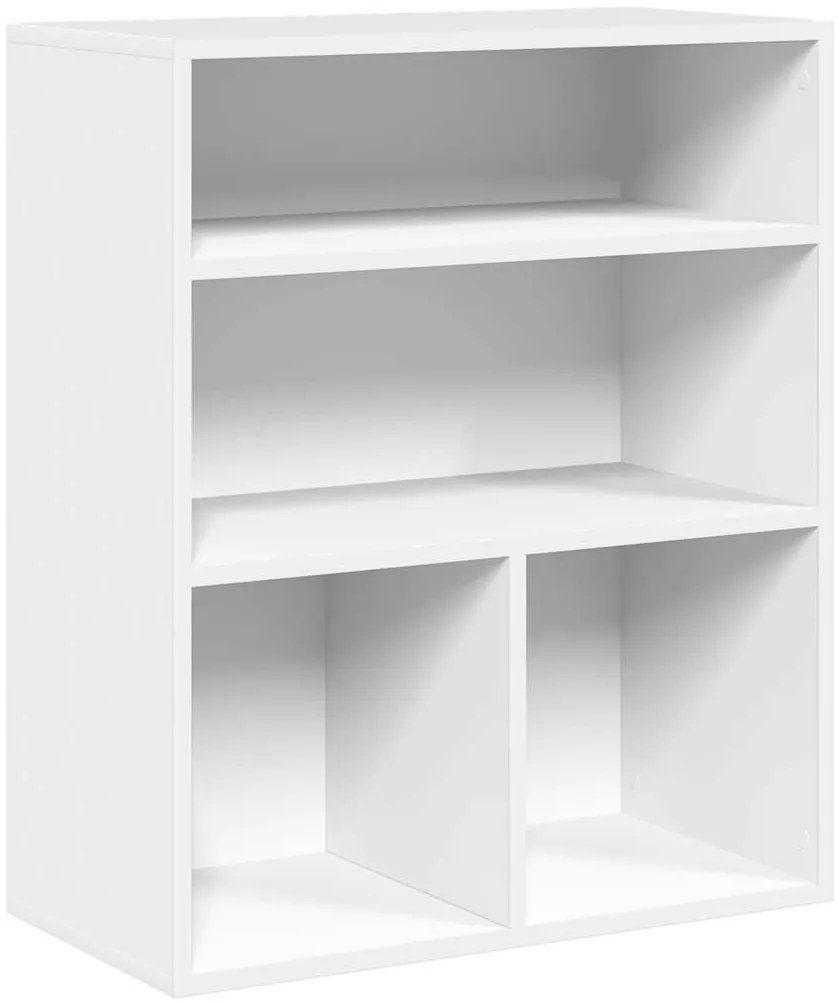 860310 vidaXL Библиотека, бяла, 60x30x71,5 см, инженерно дърво