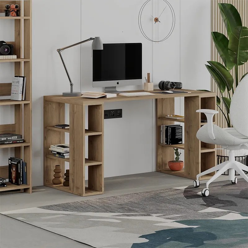 Бюро Colmar от меламин в светло кафяв цвят 140x60x75см