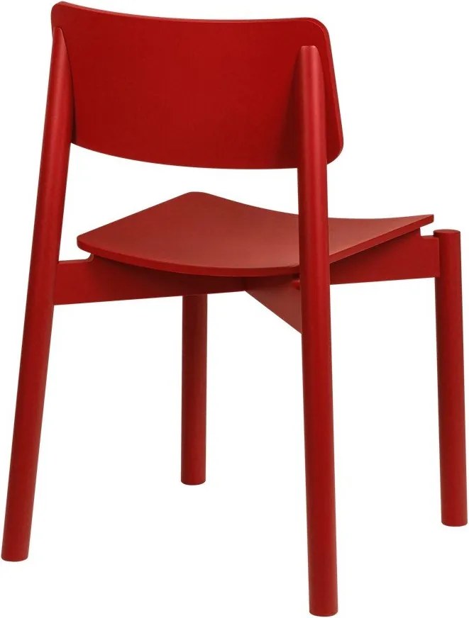 Червен трапезен стол за подреждане Wem – noo.ma