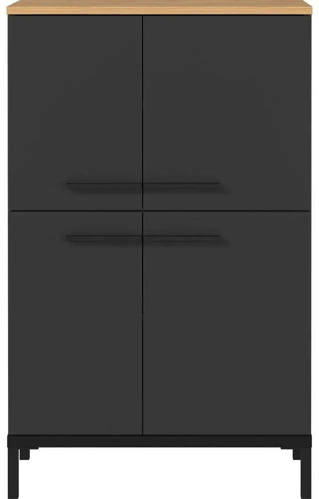 Тъмно сив висок шкаф за баня в дъб 60x97 cm Yonkers - Germania