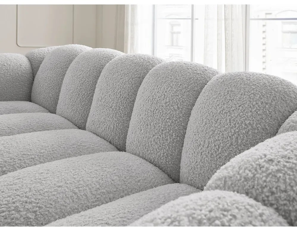 Светлосив диван от прежда с примки от букле 232 cm Hippolyte – Bobochic Paris