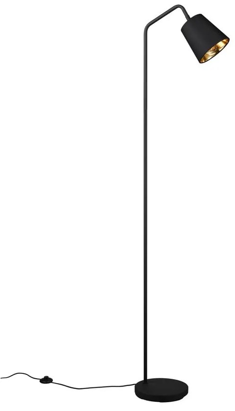 Черна подова лампа с текстилен абажур (височина 148 cm) Buddy - Reality
