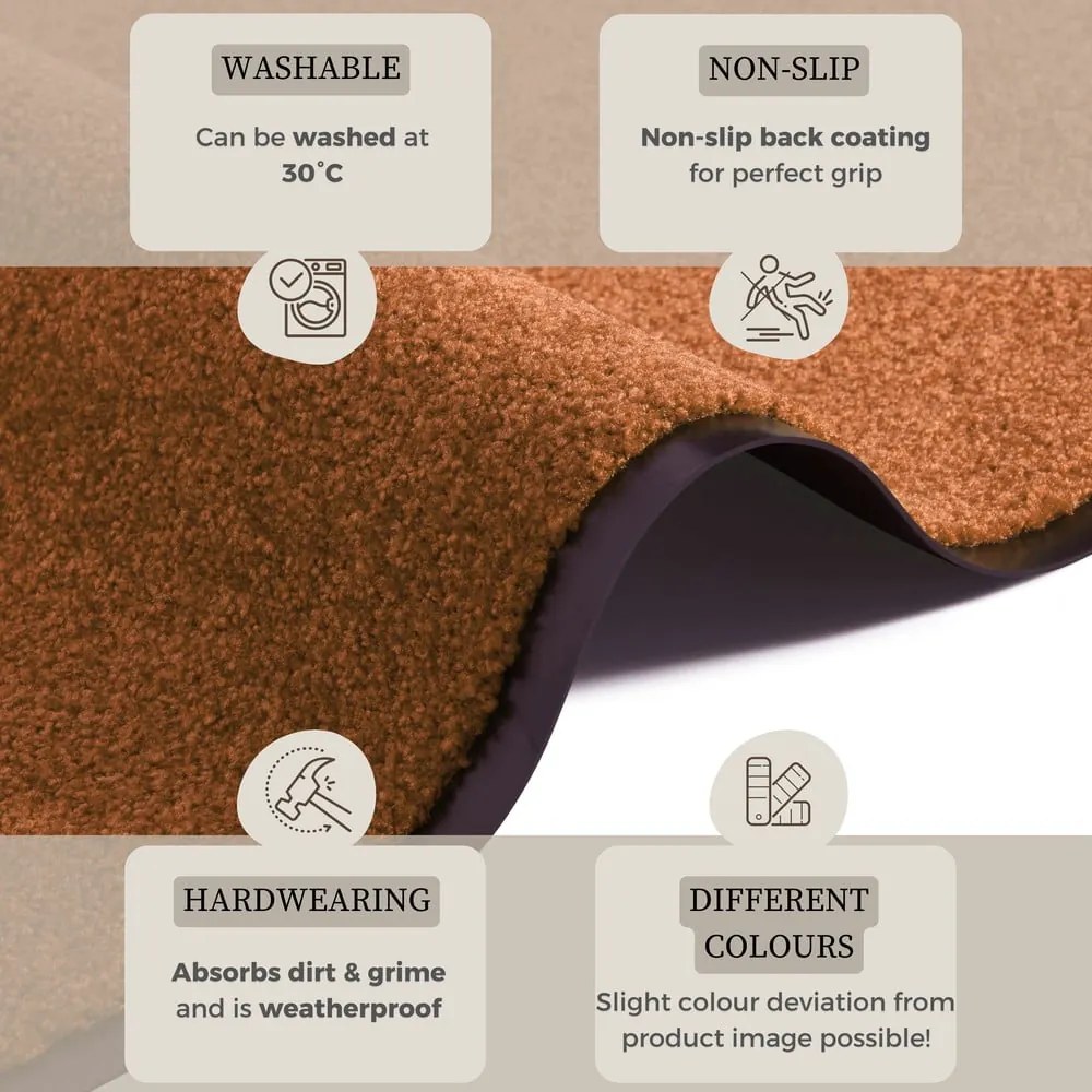 Оранжева изтривалка Wash &amp; Clean, 39 x 58 cm - Hanse Home