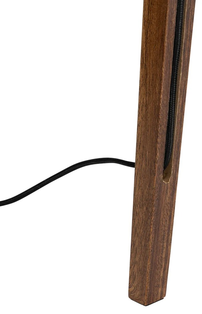 Рустикална подова лампа триножник орехово дърво - Tripod Classic