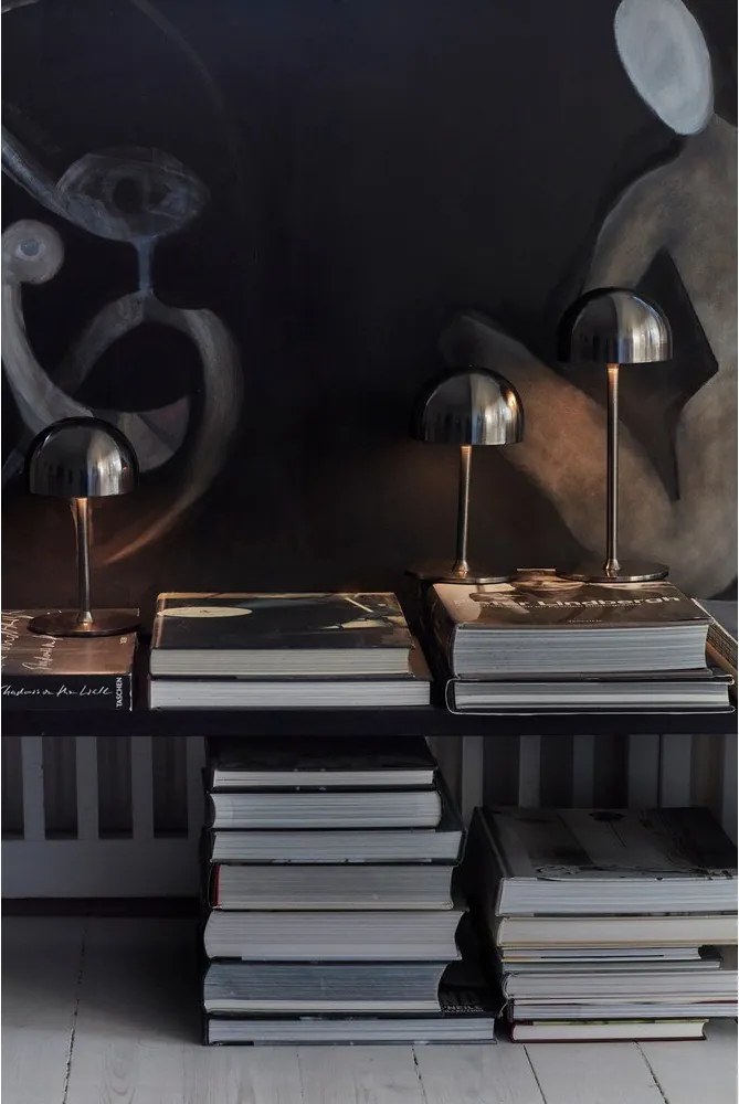 Тъмносива LED настолна лампа с дистанционно управление с метален абажур (височина 22 cm) Tim – Sirius