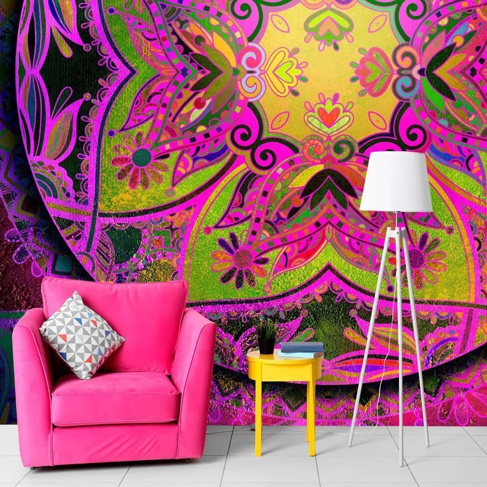 Самозалепващ се фототапет - Mandala: Pink Expression - 343x245