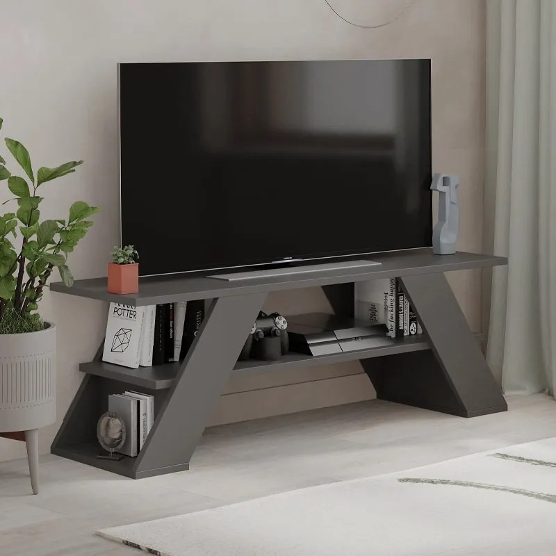 Меламинов ТВ шкаф Farfalla в антрацитен цвят 120x33,5x40см.
