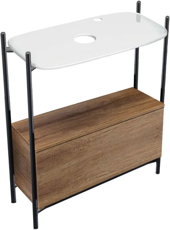 Комплект за баня Laila 2703-NROP с рафт 2716 с чекмедже 2712-89 Scarabeo