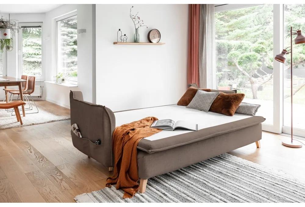Светлокафяв сгъваем диван 225 cm Charming Charlie – Miuform