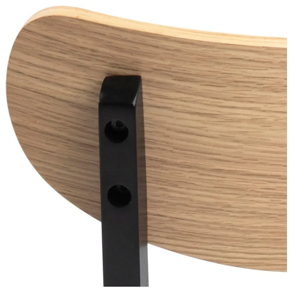 Трапезен стол в дъбов декор в черно и натурално Roxby - Actona