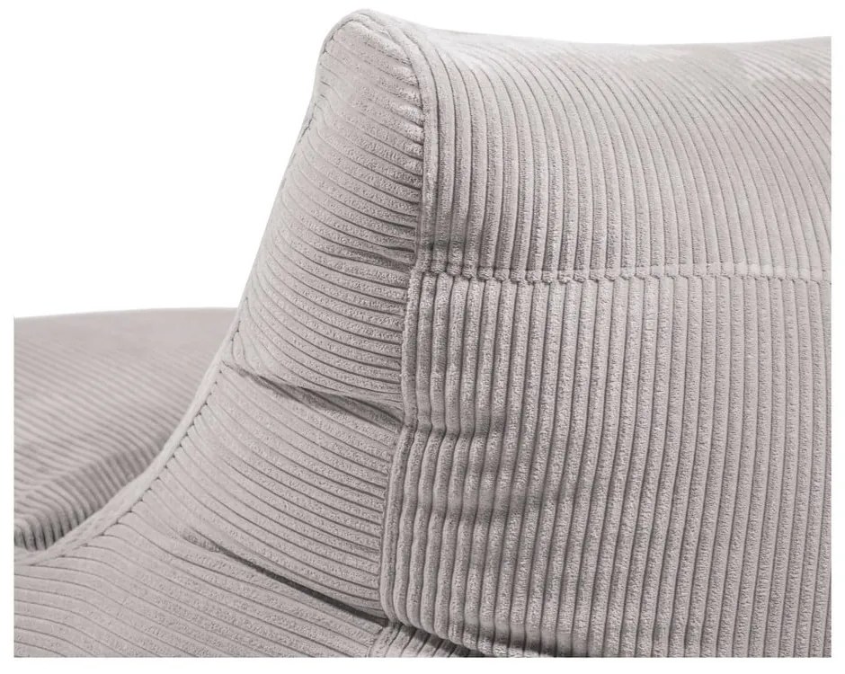 Светлосив пуф от рипсено кадифе Seat 100 Lounge – SLOWDOWN