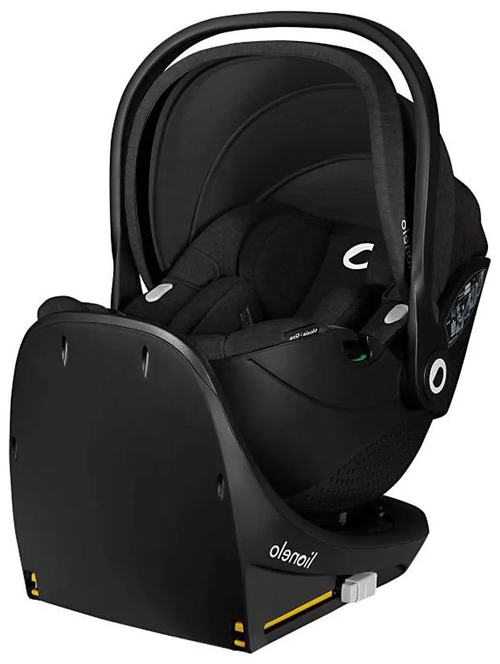 Lionelo - Въртящо се детско столче за кола с основа MOXIE SET i-Size 40-87 см черен карбон