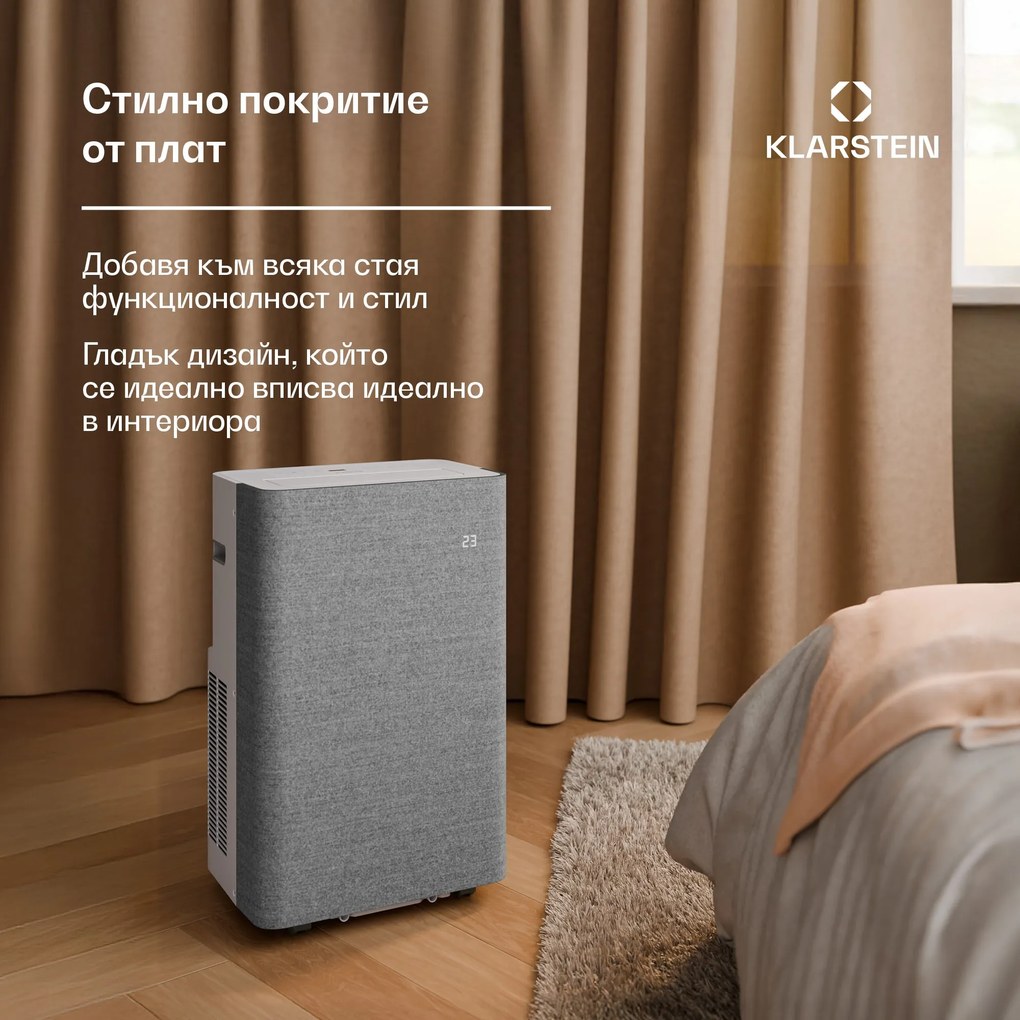 Klarstein AireLux преносим климатик, 14.000 BTU, Смарт контрол, Модерен