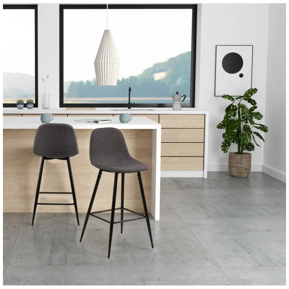 Комплект от 2 тъмно сиви стола Wilma - Actona