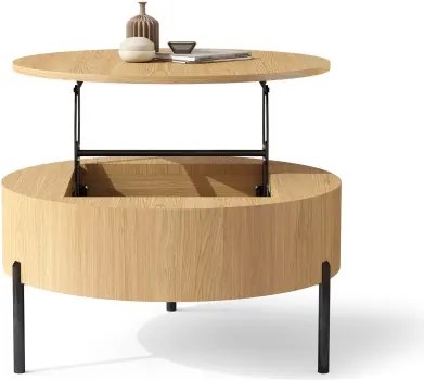 ФРИДА Естествен дъб – МОДЕРНА ХОЛНА МАСА С ПОВДИГАЩ ПЛОТ И СКРИТО ПРОСТРАНСТВО ЗА СЪХРАНЕНИЕ