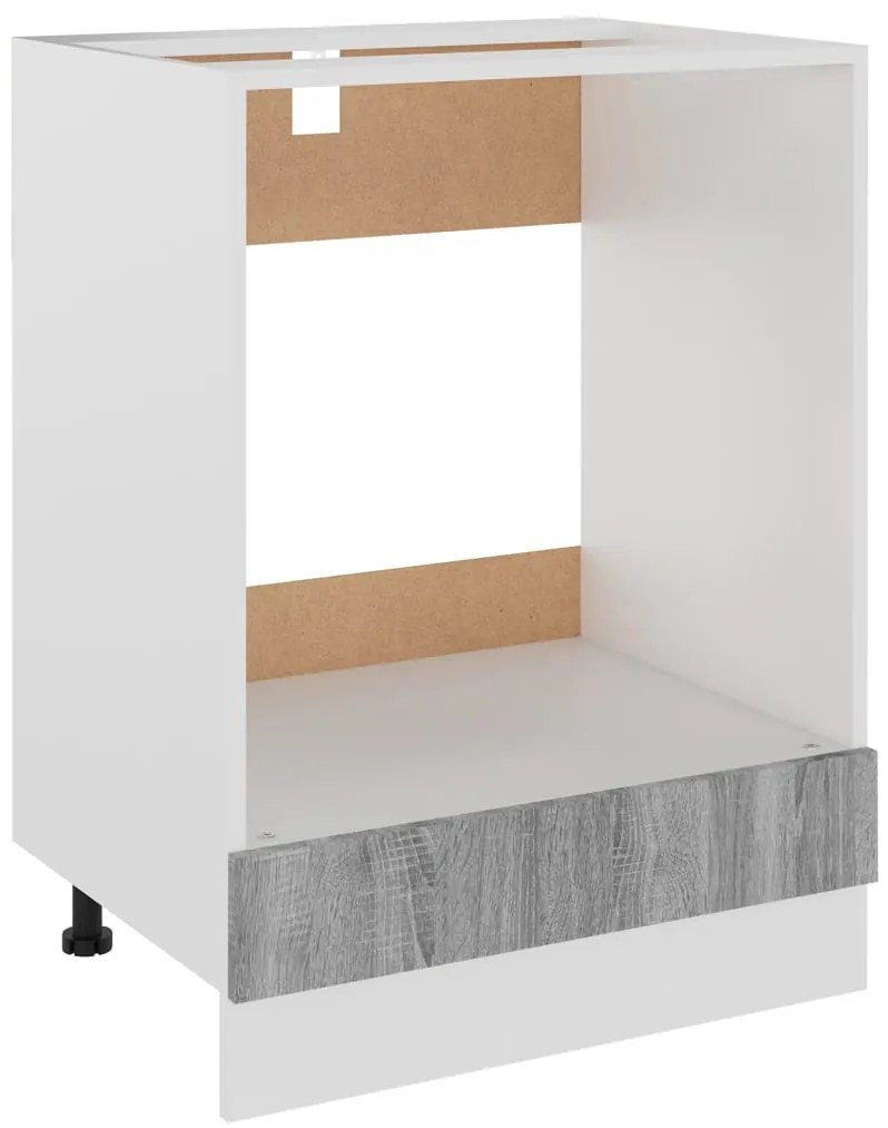 825835 vidaXL Шкаф за фурна "Riga", сив, цвят сонома, 60x46x81,5 см, инженерно дърво