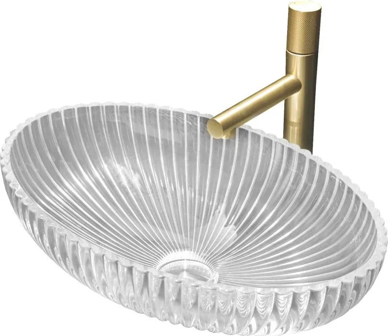 Mexen Zira стъклена мивка върху плот 53 x 35 см, прозрачна - 24175300