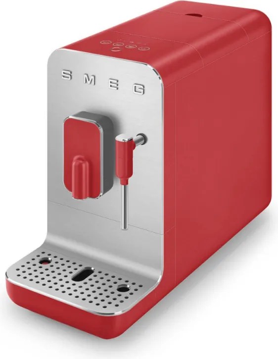 Еспресо машина SMEG Collezione BCC02RDMEU, 1350 W, 19 bar, 1.4 л, 8 функции, Вградена мелачка, Дюза за пара, Червен