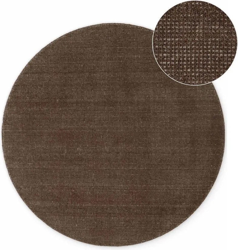 Кафяв ръчно изработен вълнен кръгъл килим ø 200 cm Greenwich – Ted Baker