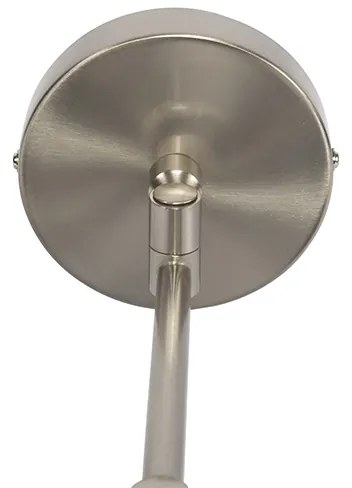 Стенна лампа от стомана с бял абажур и регулируема ръка - Ladas Deluxe