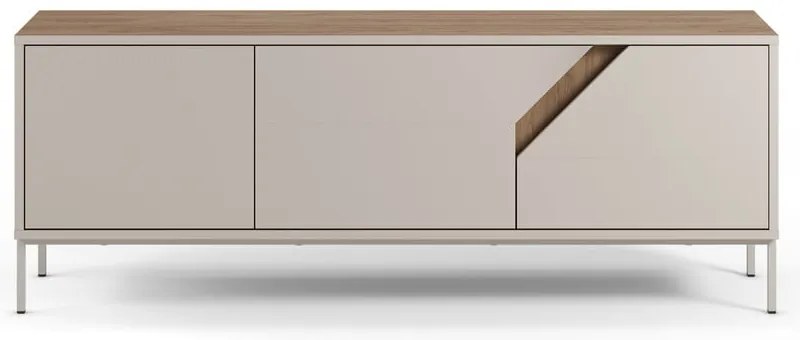 Кремавo-естествен скрин от декор от дъб 150x55x35 cm Lilou – Marckeric